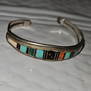Irene Cara's Own Vintage Native American Zuni Inlay Bracelet Cuff